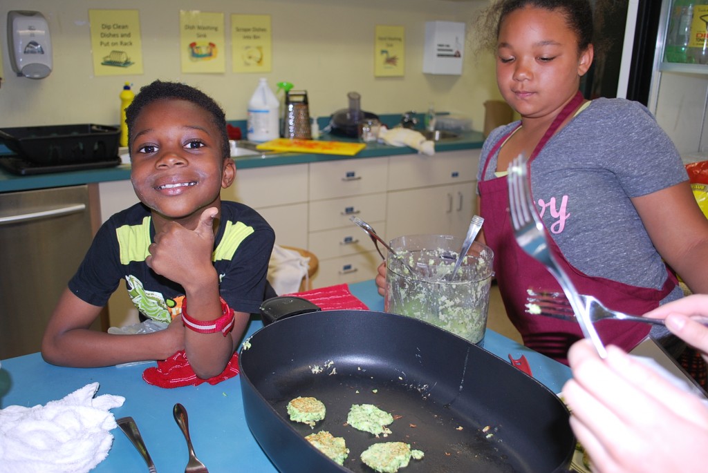Happy young cooks in the Dartmouth North Community Food Centre kitchen